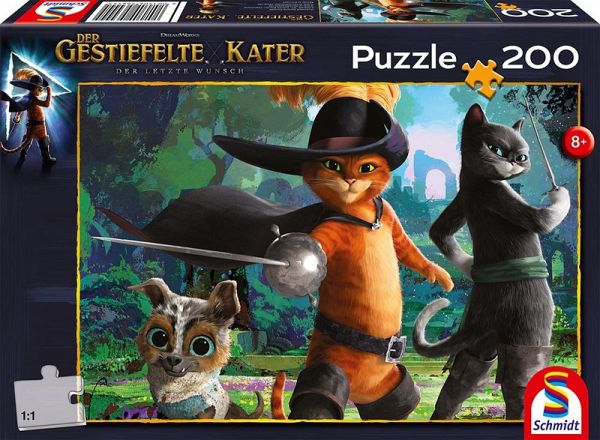 Schmidt 56444 - Der gestiefelte Kater, Bereit für ein Gefecht, Kinderpuzzle, 200 Teile Schmidt 56444 - Der gestiefelte Kater, Bereit für ein Gefecht, Kinderpuzzle, 200 Teile