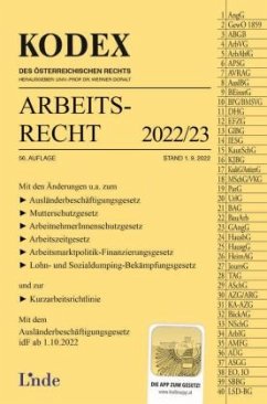 KODEX Arbeitsrecht 2022/23 - Stech, Edda;Ercher-Lederer, Gerda