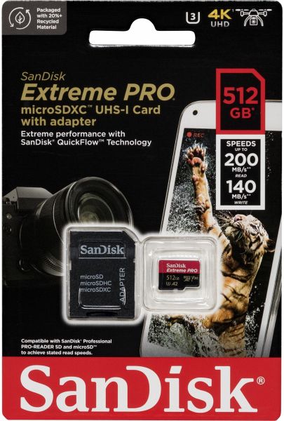 SanDisk microSDXC 512GB Extreme Pro A2 C10 V30 UHS-I U3 - Portofrei bei  bücher.de kaufen
