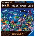 Ravensburger 17515 - Wooden, Unten im Meer, Holz-Puzzle inkl. 40 Whimsies, 500 Teile