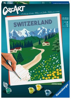 Ravensburger 23536 - CreArt, Malen nach Zahlen, Switzerland Jungfrau Region, 24x30cm, Malset