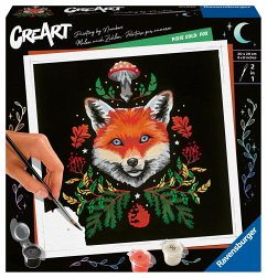 Ravensburger 23511 - CreArt, Malen nach Zahlen, Pixie Cold: Fox, 20x20cm, Malset