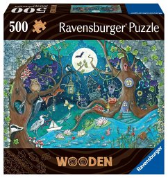 Image of Ravensburger 17516 - Wooden, Fantasy Forest, Holz-Puzzle inkl. 40 Whimsies, 500 Teile