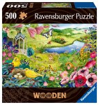 Ravensburger 17513 - Wooden, Wilder Garten, Holz-Puzzle inkl. 40 Whimsies, 500 Teile