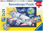 Ravensburger 05665 - Reise durch den Weltraum, Kinderpuzzle mit Mini-Poster, 2x24 Teile Ravensburger 05665 - Reise durch den Weltraum, Kinderpuzzle mit Mini-Poster, 2x24 Teile