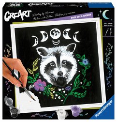 Ravensburger 23509 - CreArt, Malen nach Zahlen, Pixie Cold: Racoon, 20x20cm, Malset