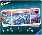 Ravensburger 23577 - CreArt, Malen nach Zahlen, Dolphins at Sunset, 100x40cm, Malset