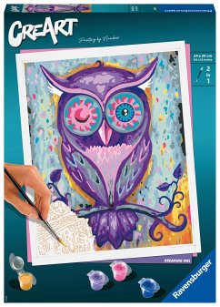 Ravensburger 28990 - CreArt, Malen nach Zahlen, Dreaming Owl, Eule, 24x30cm, Malset