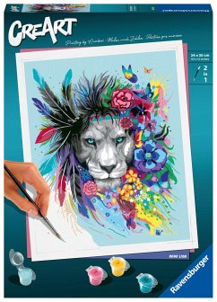 Ravensburger 20130 - CreArt Malen nach Zahlen, Boho Lion, Malset