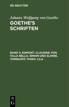 Cover Egmont. Claudine von Villa Bella. Erwin und Elmire. Torquato Tasso. Lila (eBook, PDF)