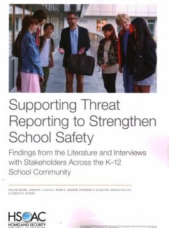 Supporting Threat Reporting to Strengthen School Safety - Moore, Pauline; Leschitz, Jennifer T; Jackson, Brian A; Augustine, Catherine H; Phillips, Andrea; Steiner, Elizabeth D