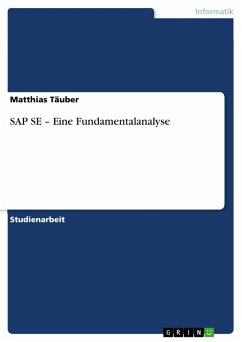 SAP SE - Eine Fundamentalanalyse (eBook, PDF)
