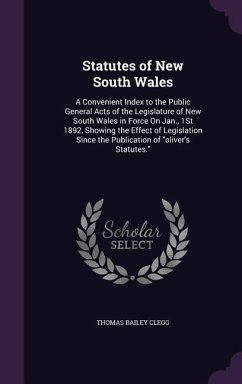 Statutes of New South Wales - Clegg, Thomas Bailey