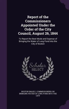 Report of the Commissioners Appointed Under the Order of the City Council, August 26, 1844