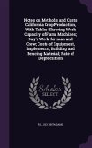 Notes on Methods and Costs California Crop Production, With Tables Showing Work Capacity of Farm Machines; Day's Work for man and Crew; Costs of Equipment, Implements, Building and Fencing Material; Rate of Depreciation