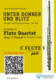 Flute 1 part of "Unter Donner und Blitz" for Flute Quartet (fixed-layout eBook, ePUB)