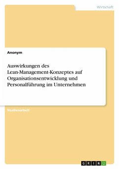 Cover Auswirkungen des Lean-Management-Konzeptes auf Organisationsentwicklung und Personalführung im Unternehmen