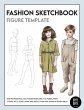 Fashion Sketchbook Kids Figure Template - Bild 1
