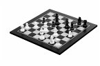 Philos 2802 - Schach-Dame-Set, schwarz/weiß, Feld 40 mm