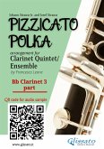 Bb Clarinet 3 part of &quote;Pizzicato Polka&quote; Clarinet Quintet / Ensemble sheet music (fixed-layout eBook, ePUB)