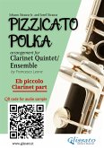 Eb piccolo Clarinet part of &quote;Pizzicato Polka&quote; Clarinet Quintet / Ensemble sheet music (fixed-layout eBook, ePUB)