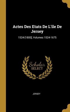 Cover Actes Des Etats De L'île De Jersey