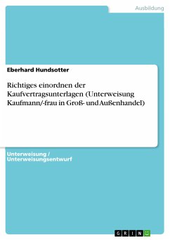 Richtiges einordnen der Kaufvertragsunterlagen (Unterweisung Kaufmann/-frau in Groß- und Außenhandel) (eBook, PDF)