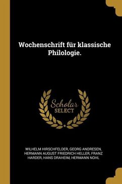 Wochenschrift für klassische Philologie.