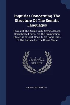 Inquiries Concerning The Structure Of The Semitic Languages - Martin, William