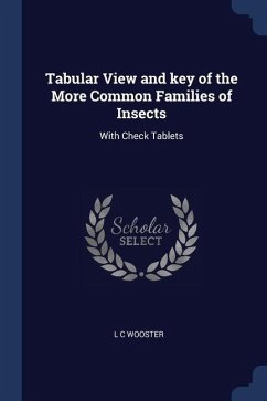 Tabular View and key of the More Common Families of Insects: With Check Tablets - Wooster, L. C.