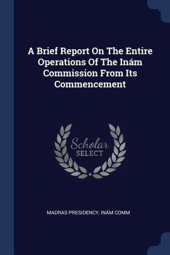 Cover A Brief Report On The Entire Operations Of The Inám Commission From Its Commencement