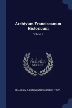 Cover Archivum Franciscanum Historicum; Volume 1
