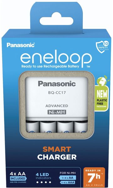 Panasonic Eneloop Smart Charger BQ-CC17 inkl.4xAA K-KJ17MCD40E Panasonic Eneloop Smart Charger BQ-CC17 inkl.4xAA K-KJ17MCD40E