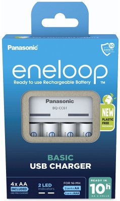 Panasonic Eneloop Basic Charger USB BQ-CC61 inkl. 4xAA 2200mAh