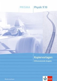 Cover PRISMA Physik 9/10. Differenzierende Ausgabe Niedersachsen. Kopiervorlagen/Arbeitsblätter