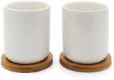 1x2 Bredemeijer Teetassen Set weiß 200ml Bambus Unters. 142013 1x2 Bredemeijer Teetassen Set weiß 200ml Bambus Unters. 142013