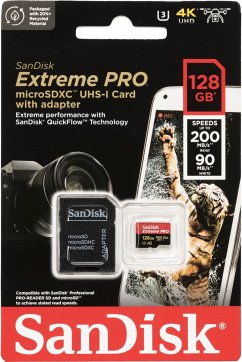 SanDisk microSDXC 128GB Extreme Pro A2 C10 V30 UHS-I U3