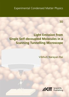 Light Emission from Single Self-decoupled Molecules in a Scanning Tunnelling Microscope