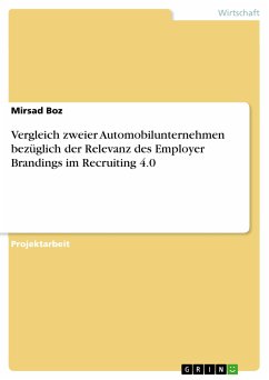 Vergleich zweier Automobilunternehmen bezüglich der Relevanz des Employer Brandings im Recruiting 4.0 (eBook, PDF) - Boz, Mirsad