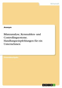 Bilanzanalyse, Kennzahlen- und Controllingsysteme. Handlungsempfehlungen für ein Unternehmen - Anonym