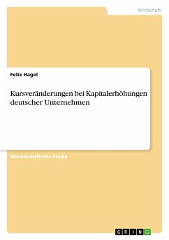 Kursveränderungen bei Kapitalerhöhungen deutscher Unternehmen - Hagel, Felix