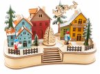 Small foot 11391 - Weihnachtsdorf mit Beleuchtung, Holz, Höhe 17cm