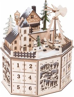 Small foot 10997 - Adventskalender Pyramide mit Beleuchtung, Holz, Höhe 27cm