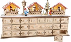 Small foot 1290 - Adventskalender Weihnachtsbasar mit Beleuchtung, Holz, 40x22x10cm