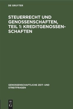 Cover Steuerrecht und Genossenschaften, Teil 1: Kreditgenossenschaften