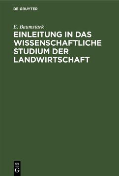 Cover Einleitung in das wissenschaftliche Studium der Landwirtschaft