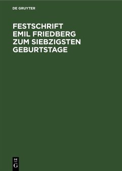 Cover Festschrift Emil Friedberg zum siebzigsten Geburtstage
