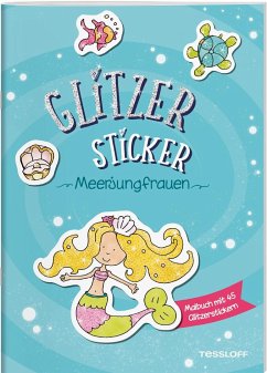 Image of Glitzer-Sticker Malbuch. Meerjungfrauen