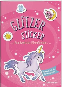 Image of Glitzer-Sticker Malbuch. Funkelnde Einhörner