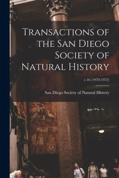Cover Transactions of the San Diego Society of Natural History; v.16 (1970-1972)